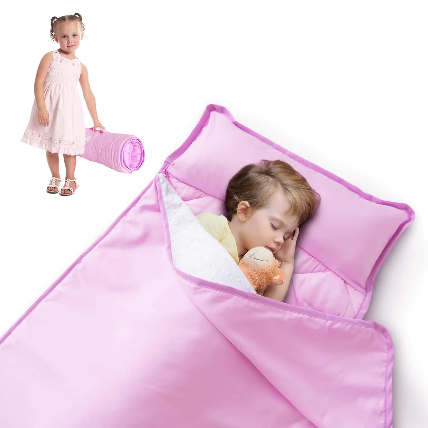 Cozy Toddler Nap Mat Set with Pillow & Blanket